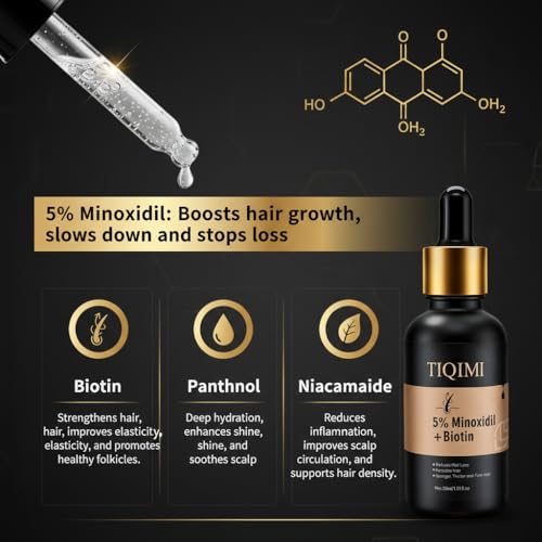5% Minoxidil Hair Regrowth Foam for Women & Men with Biotin