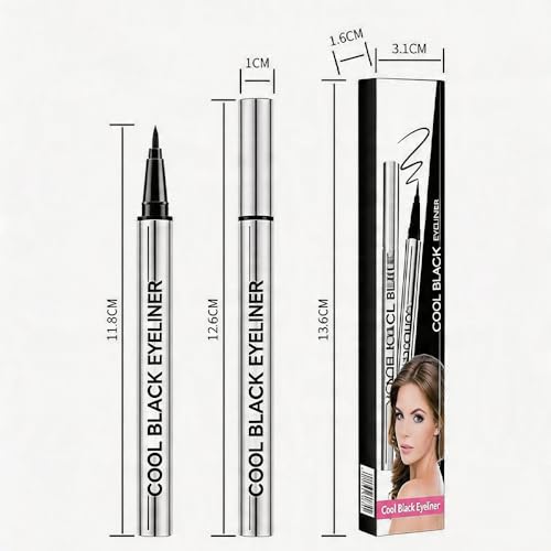 24-Hour Waterproof Eyeliner Pencil - Smudge-Proof Black (2Pcs)