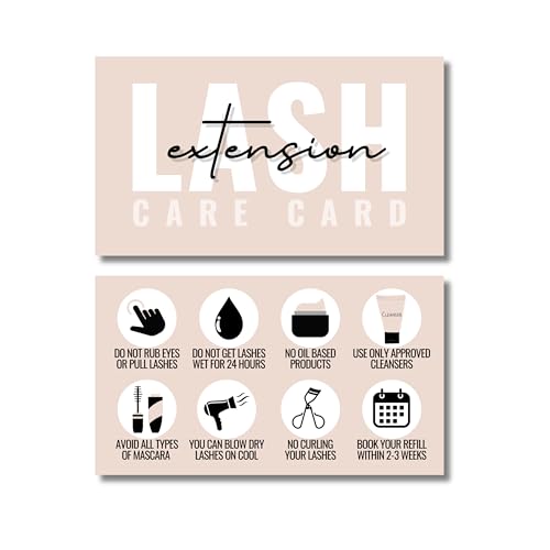 Lash Extension Aftercare Cards - 55 Pack Business Size