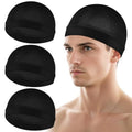 3-Pack Satin Wave Caps for Sleeping & Shower – Unisex Hair Bonnets