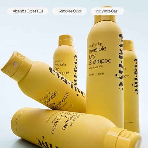 Eva NYC Invisible Dry Shampoo Spray - Oil-Absorbing, Removes Odor & No White Cast - Freshen Up Dry Shampoo For Women - For Light, Dark + Oily Hair - Warm Vanilla Scent - 5.3 oz