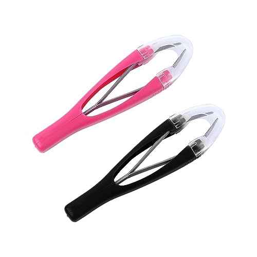 2pcs Professional Eyebrow Tweezers Automatically Retractable Stainless Steel Slant Tip Hair Removal Eyebrow Tweezer Makeup Tool