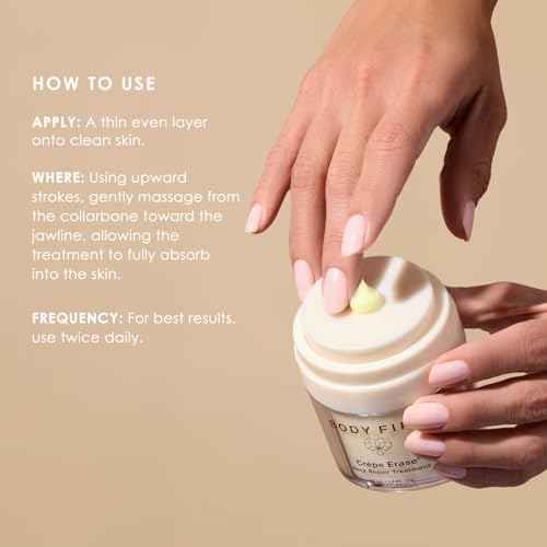 BODY FIRM Crepe Erase Neck Repair Treatment, Anti Aging Retinol Cream with Peptides, Shea Butter, Vitamin E, Squalane Oil, Wrinkle Cream for Crepey Skin Care and Firming Elasticity, 1.7 FL Oz