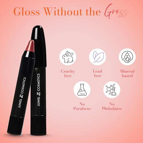 Juwel Cosmetics Retractable Lip Crayon, High Shine Lipstick Cognac
