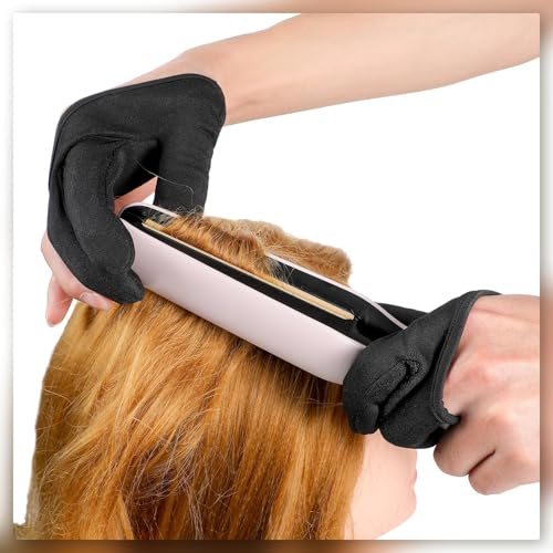 Heat Resistant Gloves for Hair Styling - 3 Finger Design (2 Pack)