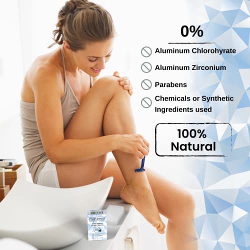 After Shave Alum Block, All Natural Potassium Alum, For Women and Men, Alum Stone, Styptic Skin Soothing, Anti-Ingrown Hair Alum Bar, Shaving Accessory, Unscented, 2,5 oz