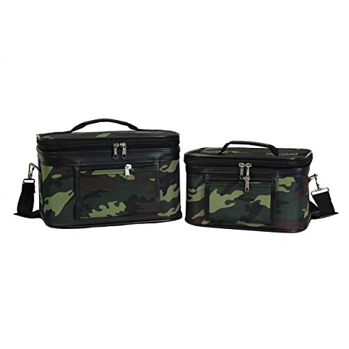 World Traveler Women's 2-Piece Cosmetic Case Set, Green Camo