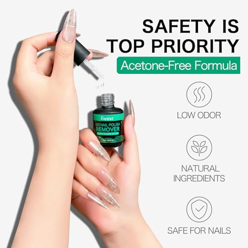 Fanisn Gel Nail Polish Remover Kit (2x15ml) - Fast 3-5 Min Acetone Free