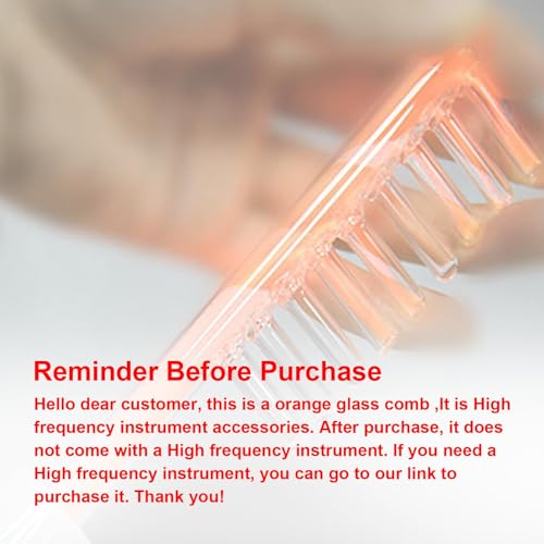 Electrode Wand Glass Tube Orange Colour Handheld Spare Parts for Hi Frequency Instrument Elitzia ETJX006AS (Clear Comb)