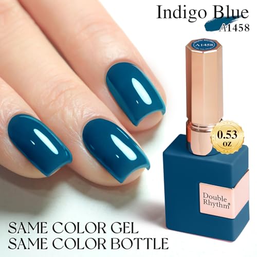 Double Rhythm Lake Blue Gel Polish 15ml – Same Color Same Bottle, Soak-Off DIY Manicure