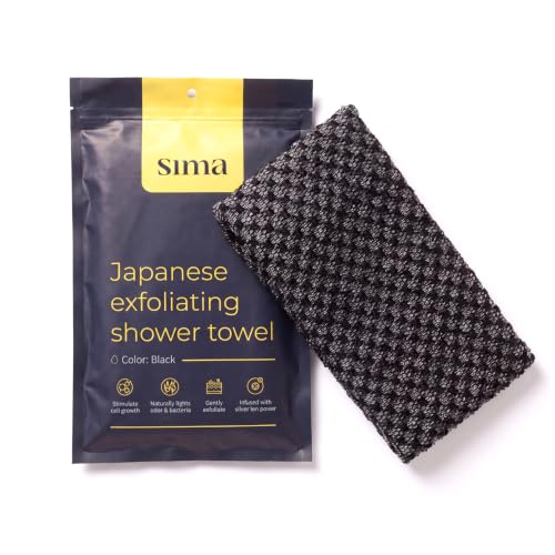 Sima Exfoliating Washcloth with Hexagon Fibers - Dual-Sided Body Scrub Towel