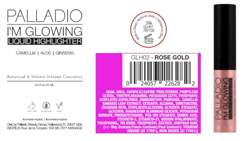 Palladio I'm Glowing Liquid Highlighter Rose Gold