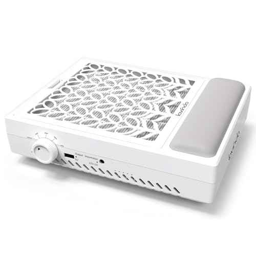 Lavinda Nail Dust Collector, Efficient Nail Dust Vacuum with Washable Filter, Ideal for Acrylic Nail Art, Polishing, Manicure & Pedicure in Salons and Home Use