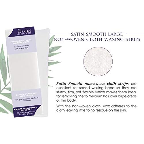Satin Smooth Non-Woven Cloth Waxing Strips, Large, 100 Ct X 2 Packs