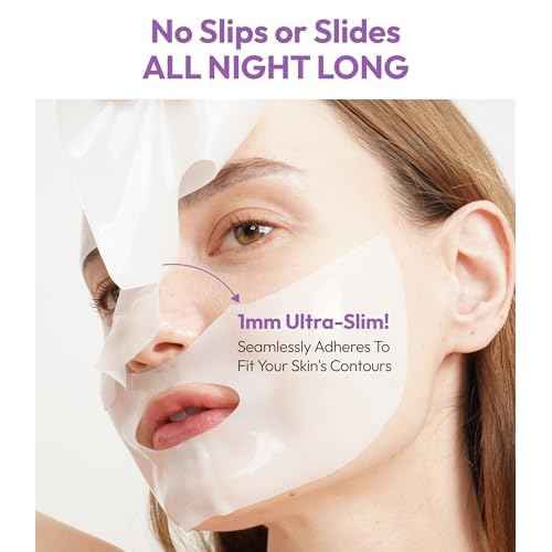 LAPCOS Deep Collagen Glass Skin Overnight Mask - Korean Skin Care Mask w/Rose PDRN, Vegan Collagen & Hydrogel Sheet - Hypoallergenic Firming Collagen Face Mask Sheets (4 ea, 1.23 oz)