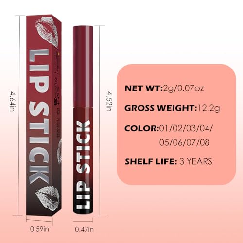 Maroon Red Matte Lipstick for Women Mature, Long Lasting Waterproof Transfer-Proof Vegan Lip Bar, 24 Hours Moisturizing Natural Lip Stain, All-Day Lip Color A07#