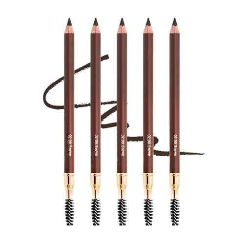 Bodermincer Eyebrow Pencil Longlasting Waterproof Durable Automaric Liner Eyebrow 5 Colors to Choose (5pcs, 2# Dark Brown)