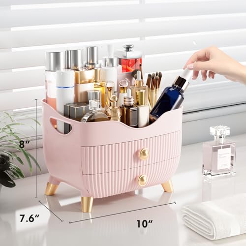 Makeup Organizer Countertop with Drawers, Large Capacity Cosmetics Storage Box