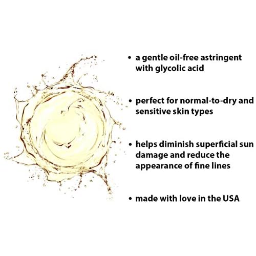 RAYA Ginseng Astringent with AHA 8 oz (G-205) | Gentle Glycolic Facial Toner for Dry and Sensitive Skin | Helps Tighten Pores, Smooth Complexion, and Reduce Fine Lines | Made with Alpha Hydroxy Acids