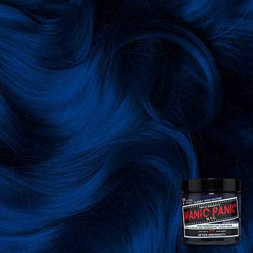 MANIC PANIC Classic After Midnight Semi Permanent Hair Color - Dark Blue Hair Dye for Women & Men That Lasts 4-6 Weeks - Vegan, Ammonia & Cruelty-Free - Create & Mix Custom Shades (4oz / 2pk)