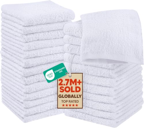 Utopia Towels 24 Pack Cotton Washcloths, 12x12 Inch