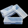 Clear Nail Tool Storage Box Set - 4 Plastic Organizers with Labels