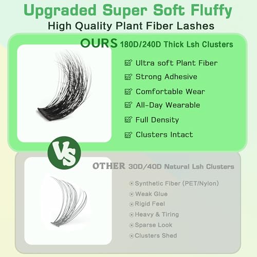 Lash Clusters 180D+240D Thick Eyelash Extensions 432Pcs