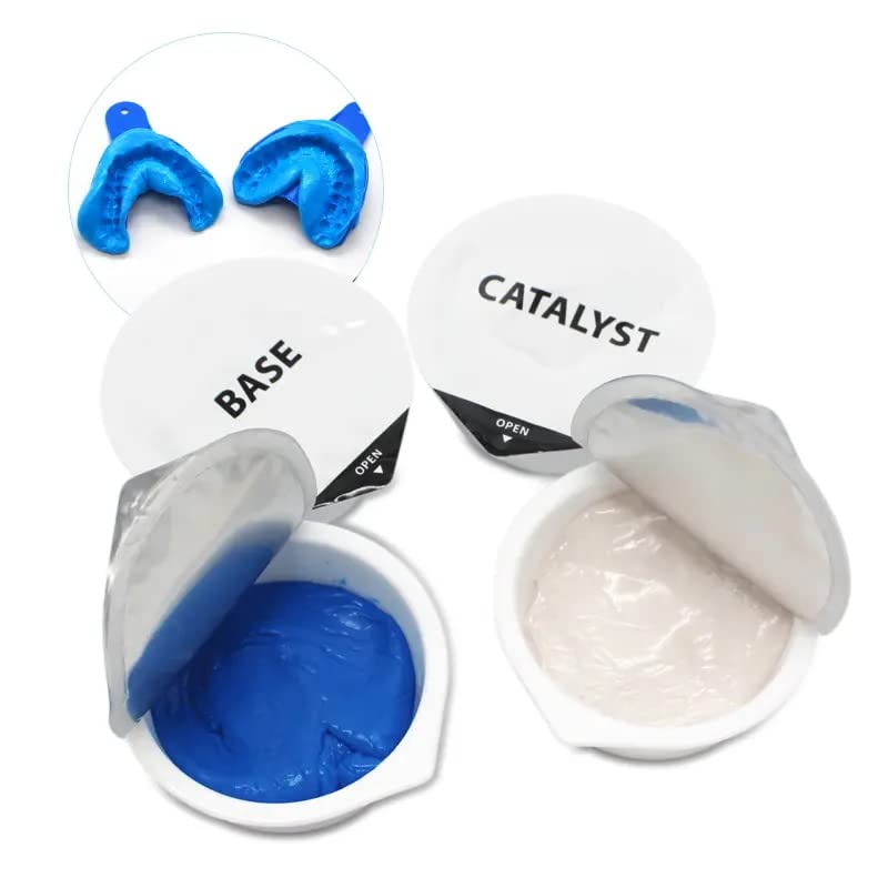 Generic VPS Putty Regular Set - 168 gm Base/Catalyst - for Making Custom Trays, Mouth Guards, Whitening Trays, Ear Molds, Orthodontic Molds, Kit Includes 2 Upper and 2 Lower Trays, Use Instructions.