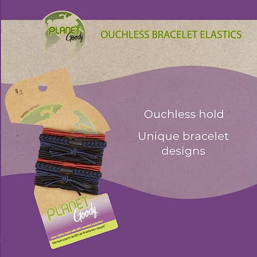 GOODY Planet Ouchless Satin Skinny Scrunchies 5ct Black,Navy,and Rust