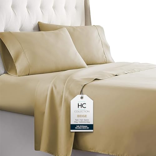 Queen Sheet Set, 4 pc Bed Sheets & Pillowcases Set - Machine Washable for Easy Care - Soft & Breathable All Season Microfiber Sheets with Deep Pockets - Sage