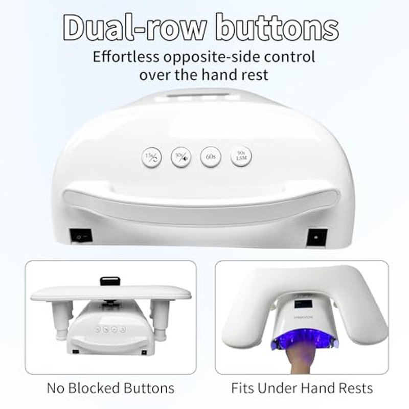 126W Cordless UV LED Nail Lamp with Dual Control Panel