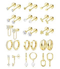 LOLIAS Hypoallergenic Surgical Steel Flat Back Earrings