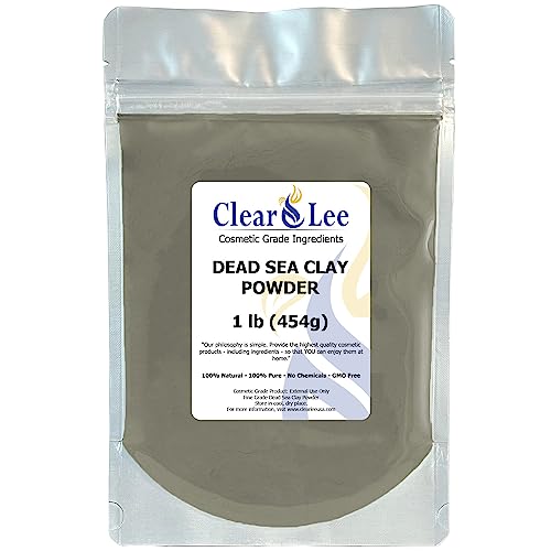 ClearLee Dead Sea Clay Cosmetic Grade Powder - 100% Pure Natural Powder - Great For Skin Detox, Rejuvenation, and More - Heal Damaged Skin - DIY Clay Face Mask (1 LB)