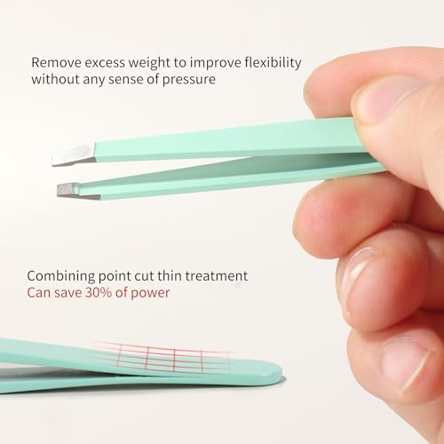 MSQ 7pcs Eyebrow Tweezers Kit with Travel Bag for Women 4Pcs Professional Stainless Steel Tweezers and Brow Scissors & Razor & Spoolie for Facial, Chin, Eyebrow, Splinter and Ingrown Hair