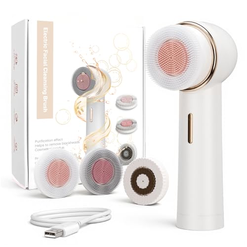 Bidirectional Rotation Facial Cleansing Brush for Women,Rechargeable Waterproof Face Exfoliator Brush for Deep Cleansing,Women Mom Her Easter Gifts