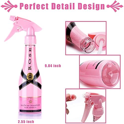 9 Oz Empty Plastic Spray Bottle for Hair, Refillable Squirt Bottle with Mist and Stream Mode, Multi-purpose Atomizer (2 Pack)