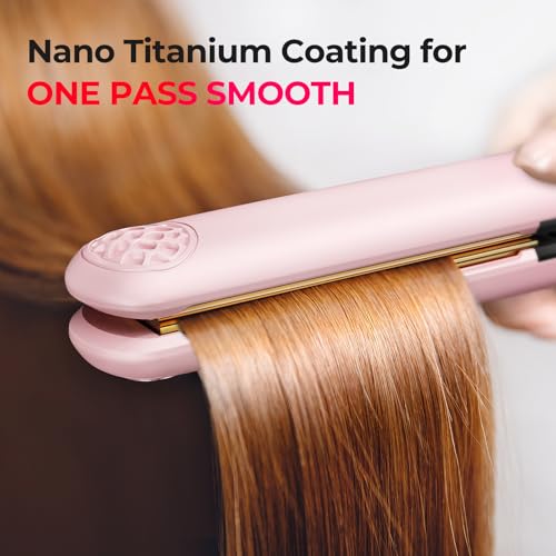 TYMO Flat Iron Straightener & Curler 2 in 1, 1 Inch Titanium, 32 Temps