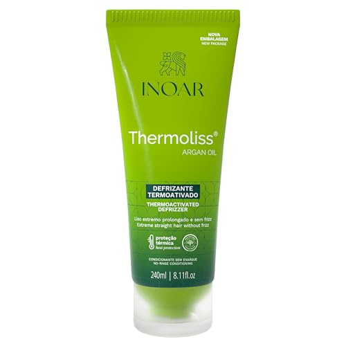 Inoar Argan Oil Thermoliss Balm Defrizzer with Amino Acids & Provitamin B5 for Long-Lasting Frizz Control & Heat Protection, 8.1 fl.oz