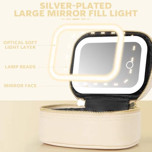 Mini Makeup Bag with LED Mirror & 3 Light Modes