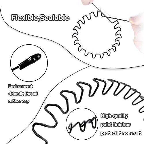 Metal Hair Bands for Men & Women, Adjustable Wave (6-Pack)