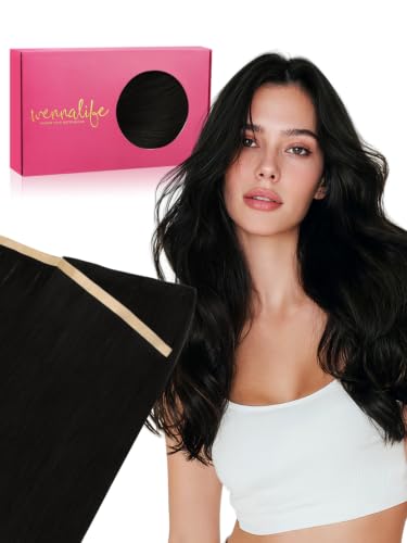 Tape in Hair Extensions Human Hair Remy 24'' Jet Black