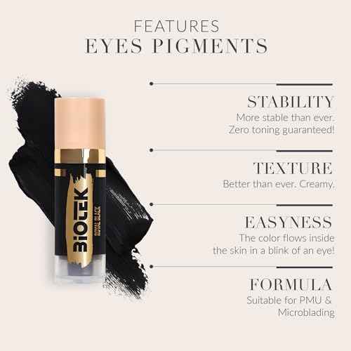 Biotek Eyes Pigment for Permanent Makeup - Intense Black Color for Eyes and Eyeliner - Made in Italy - Royal Black 0,61 fl.oz.