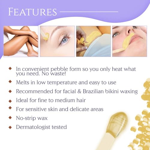 Satin Smooth Hard Wax Beads ? Calendula Gold, Pebble Wax for Hair Removal on Coarse Hair, Sensitive Skin & Brazilian Waxing, 35 oz