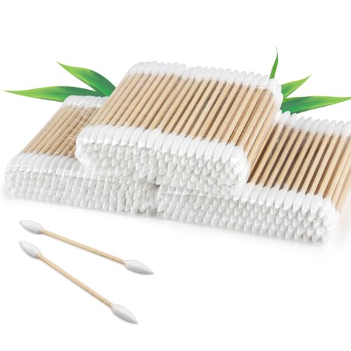 RAQEHO 300 Double-Pointed Cotton Swabs – Precision Bamboo Tips for Makeup & Cleaning