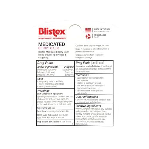 Blistex Medicated Berry Balm, 0.15 Ounces (Pack of 24)