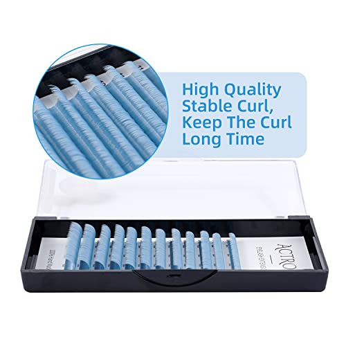 Light Blue D Curl Colored Lash Extensions 8-15mm Mix