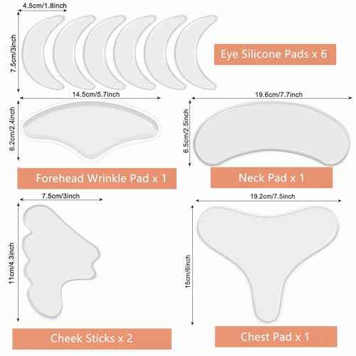 Neck Wrinkle Patches Reusable Chest Wrinkle Pads - 11 pcs Anti Wrinkles pads Silicone face patches for Skin Lines Prevention,Overnight Wrinkle Remover while Sleeping¡¦