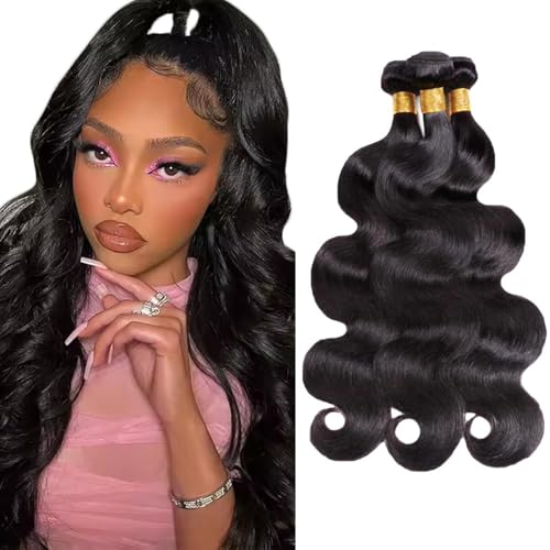 #1B Body Wave Human Hair Bundles - 3x 34 Inch Virgin Hair