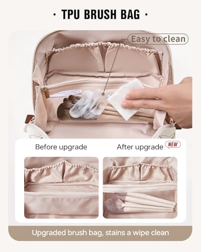 EACHY Large Makeup Bag, Waterproof Travel Cosmetic Organizer