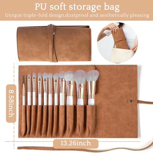 CLRDZN 15-Piece Professional Makeup Brush Set with Storage Bag